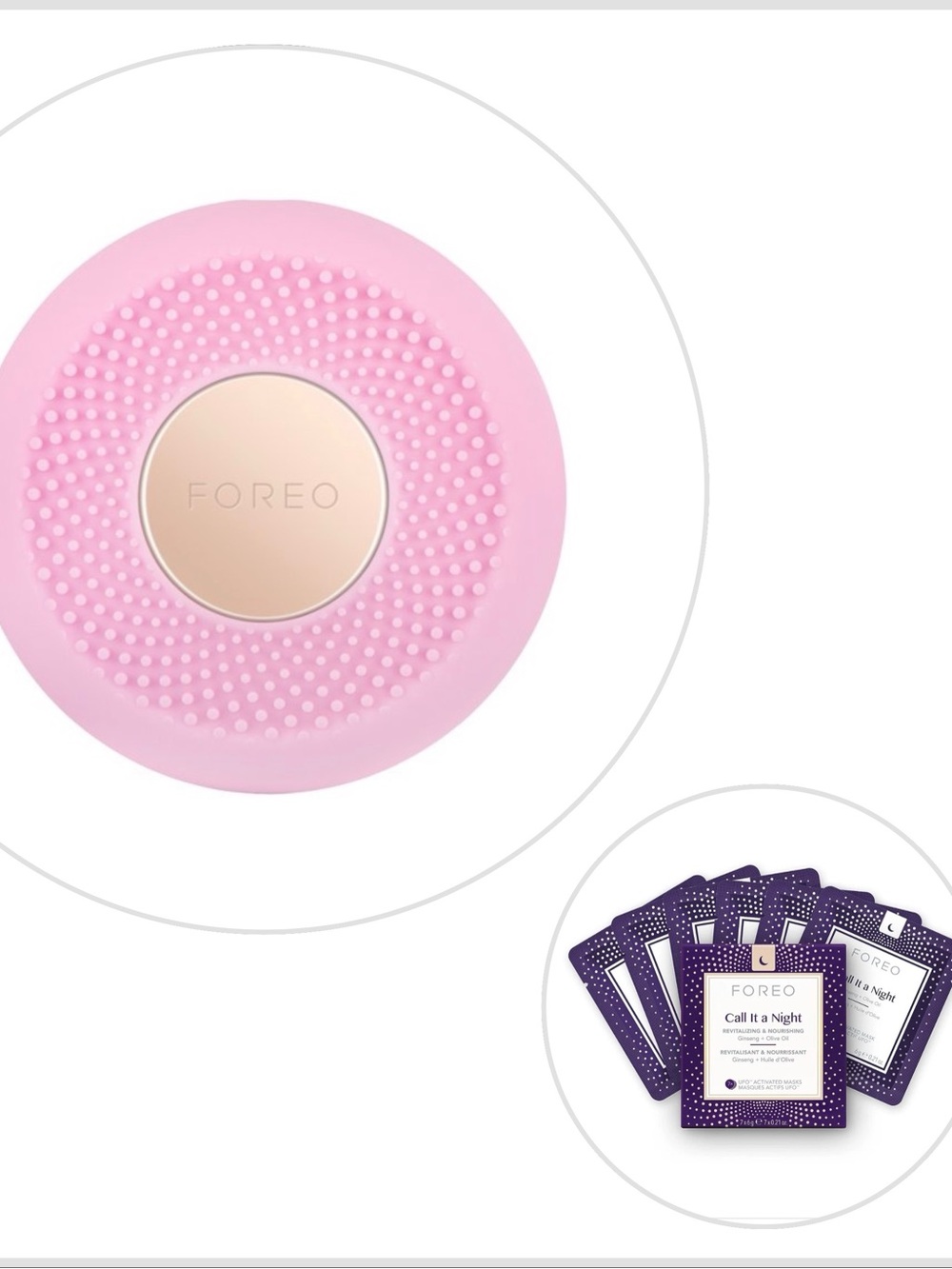 NWT FOREO UFO mini LED Smart Mask & 7 Call It a Night UFO Activated Masks
